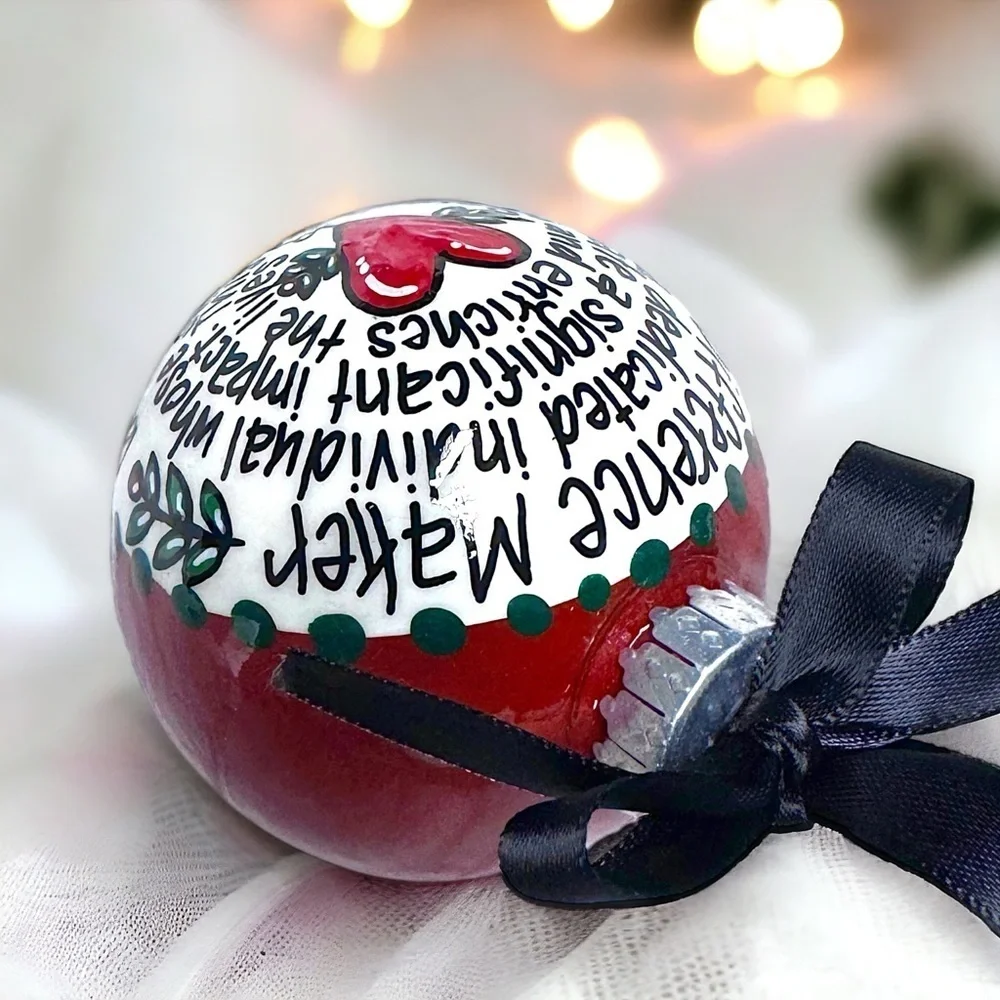 Difference Maker Christmas Ornament, Hand-Painted Acrylic Holiday Gift, Handmade